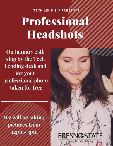 Event flyer promoting professional headshots