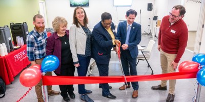 Ribbon Cutting - Provost, Dean, Staff