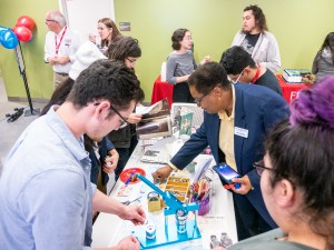 Attendees at Button Making Table