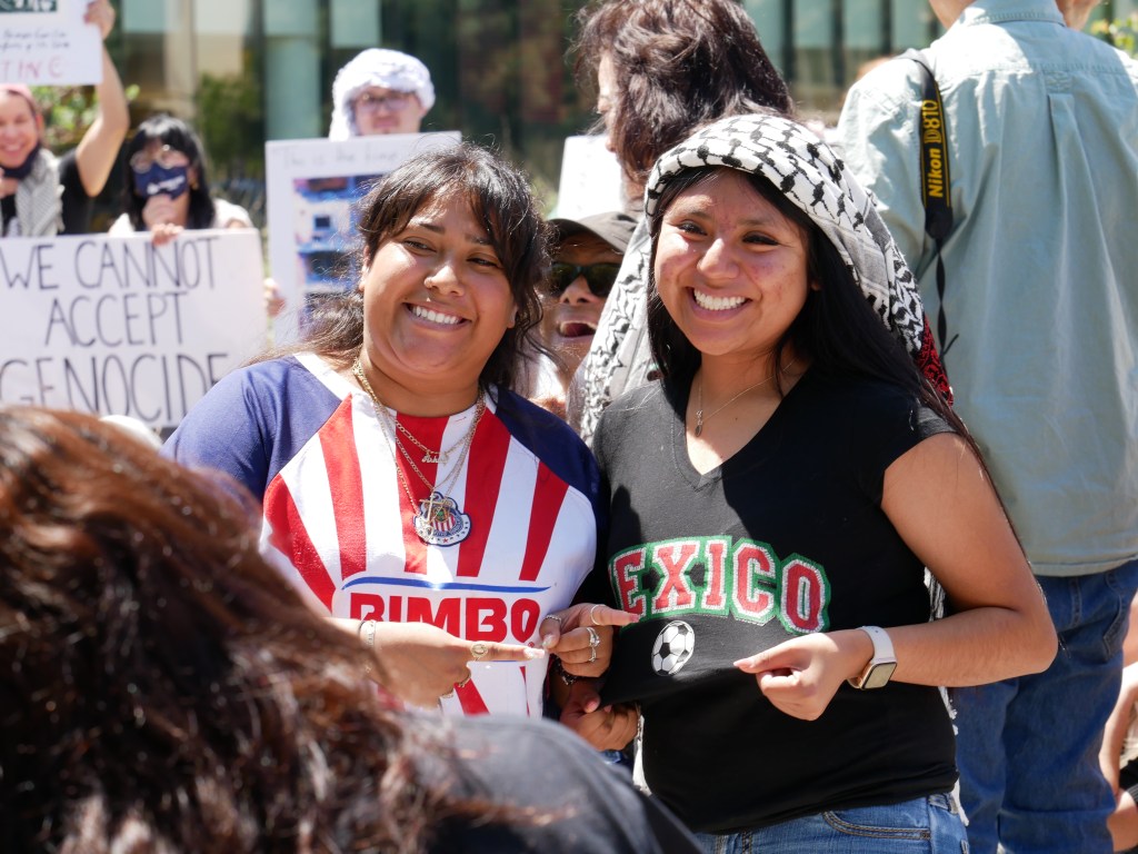 Sit-in for Palestine peaceful demonstration - May 1, 2024 at Fresno State's Free Speech Area. Photo: Tyler Lovejoy